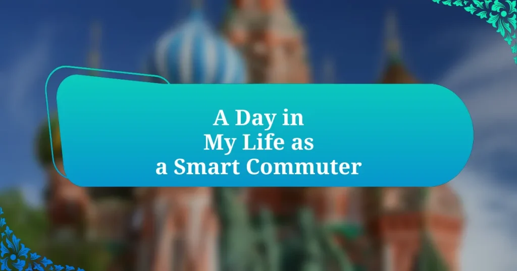 A Day in My Life as a Smart Commuter