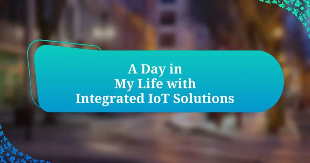 A Day in My Life with Integrated IoT Solutions