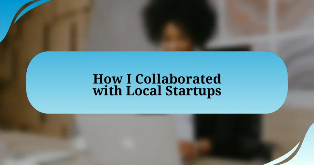 How I Collaborated with Local Startups