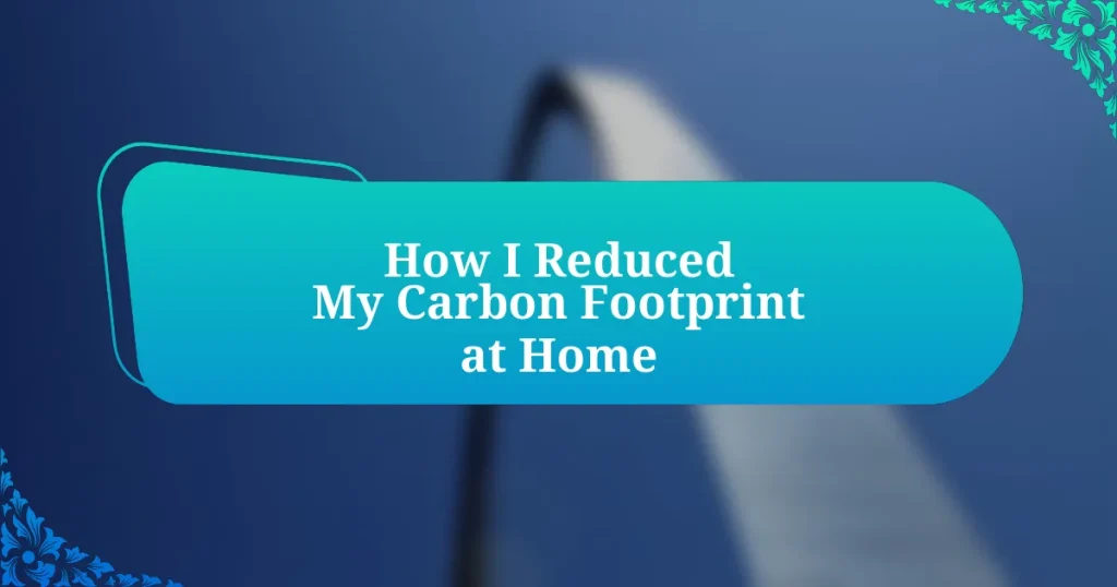 How I Reduced My Carbon Footprint at Home