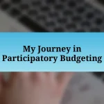 My Journey in Participatory Budgeting