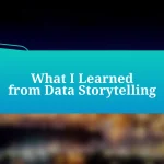 What I Learned from Data Storytelling