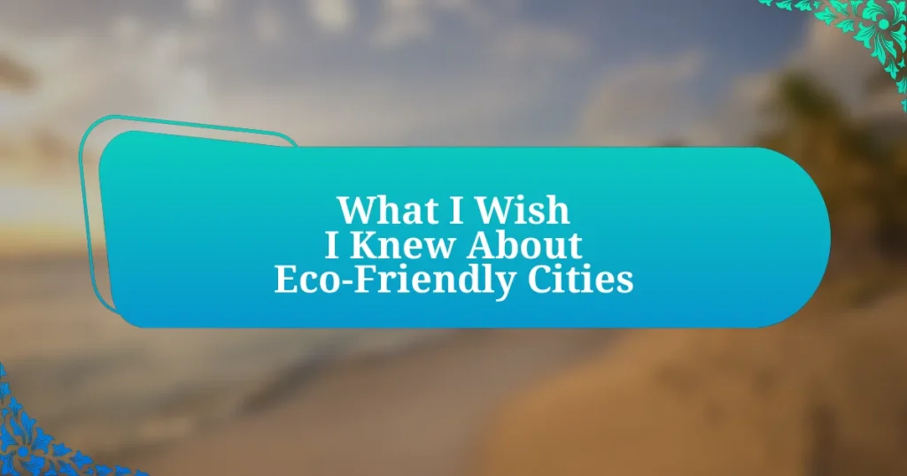 What I Wish I Knew About Eco-Friendly Cities