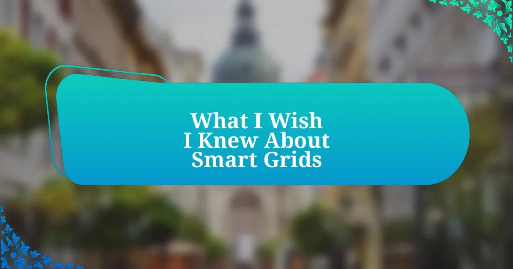 What I Wish I Knew About Smart Grids