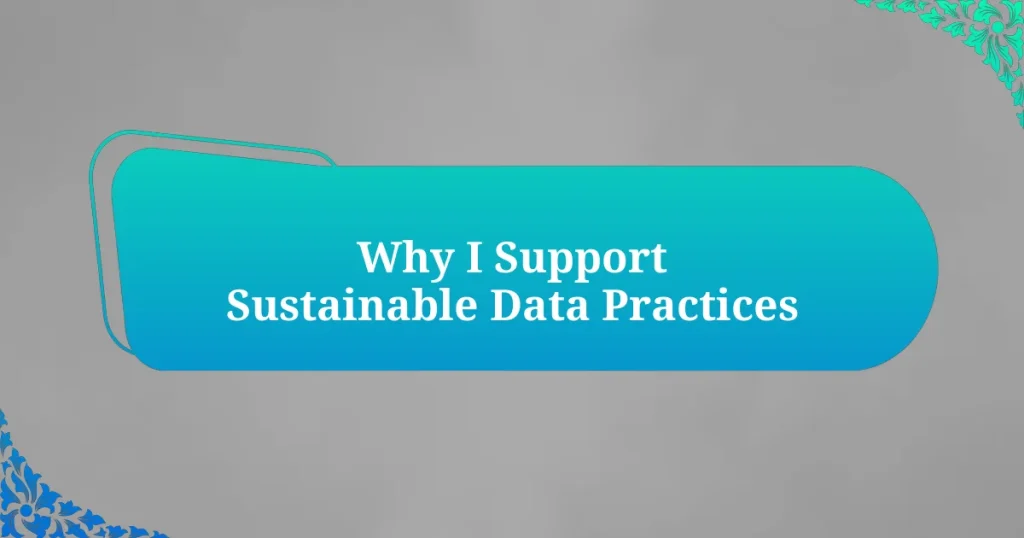 Why I Support Sustainable Data Practices