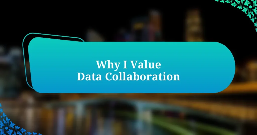 Why I Value Data Collaboration