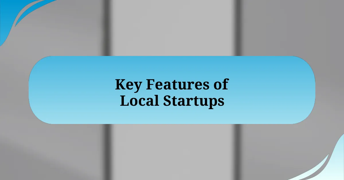 Key Features of Local Startups