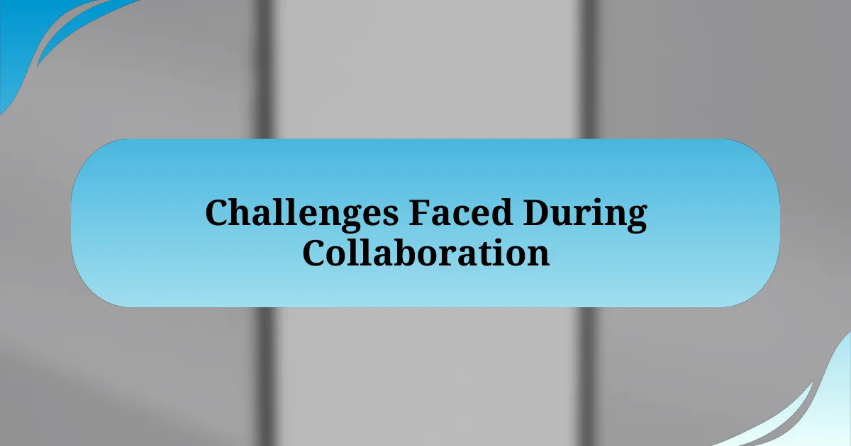 Challenges Faced During Collaboration