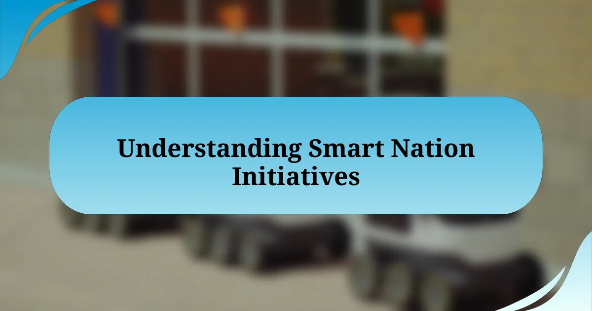 Understanding Smart Nation Initiatives