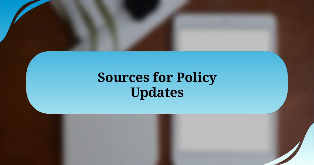 Sources for Policy Updates