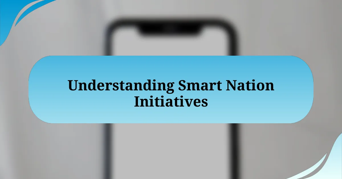 Understanding Smart Nation Initiatives