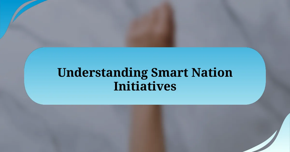 Understanding Smart Nation Initiatives