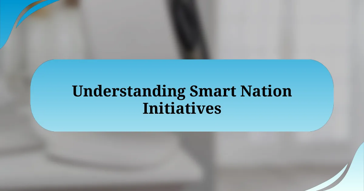 Understanding Smart Nation Initiatives