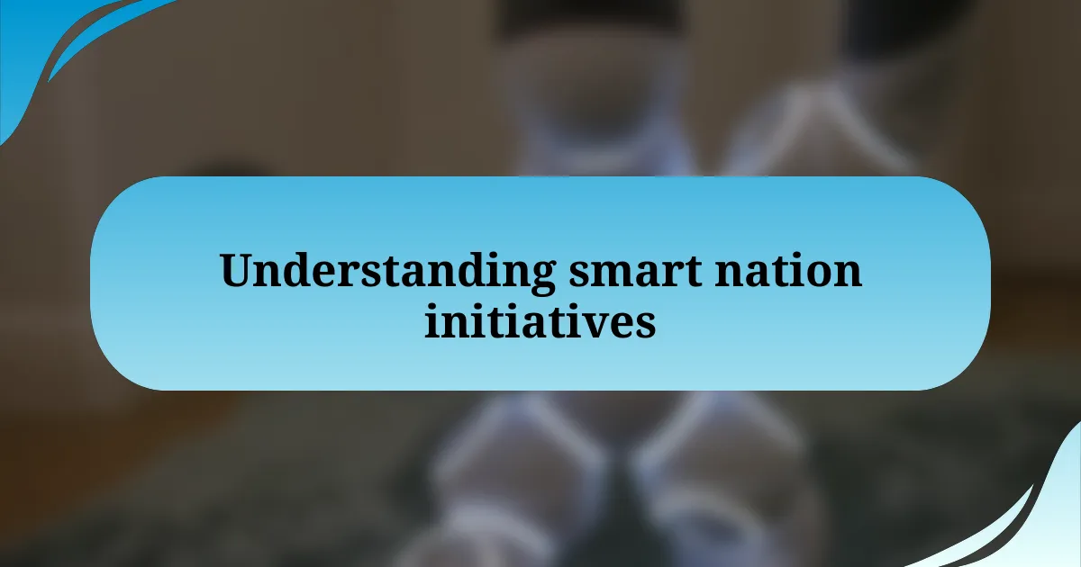 Understanding smart nation initiatives