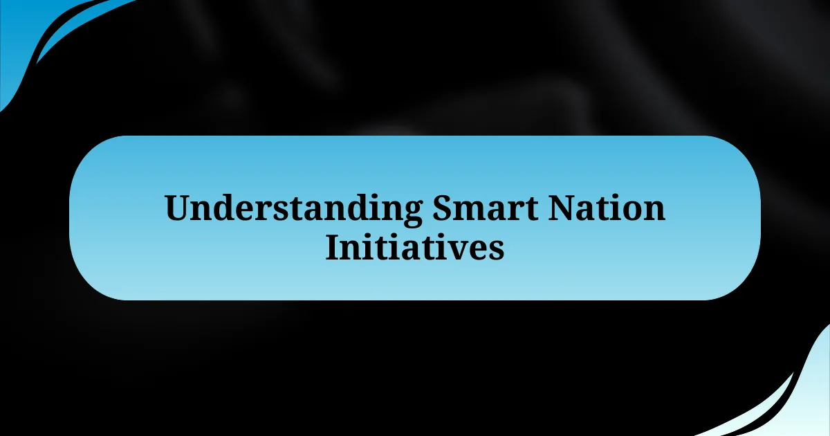 Understanding Smart Nation Initiatives