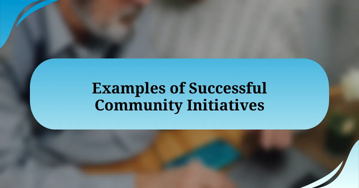 Examples of Successful Community Initiatives