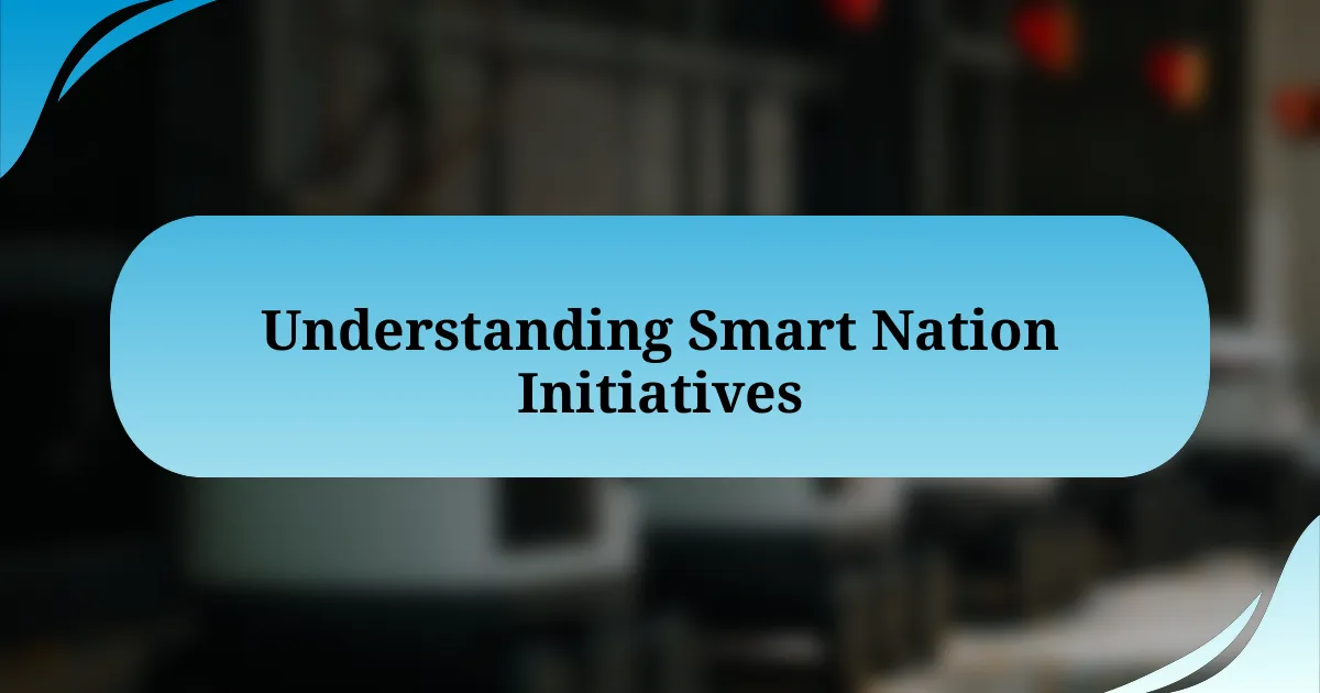 Understanding Smart Nation Initiatives