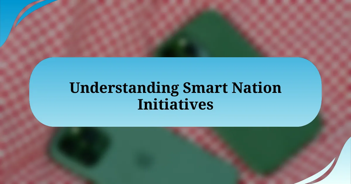 Understanding Smart Nation Initiatives