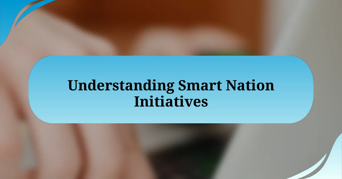 Understanding Smart Nation Initiatives